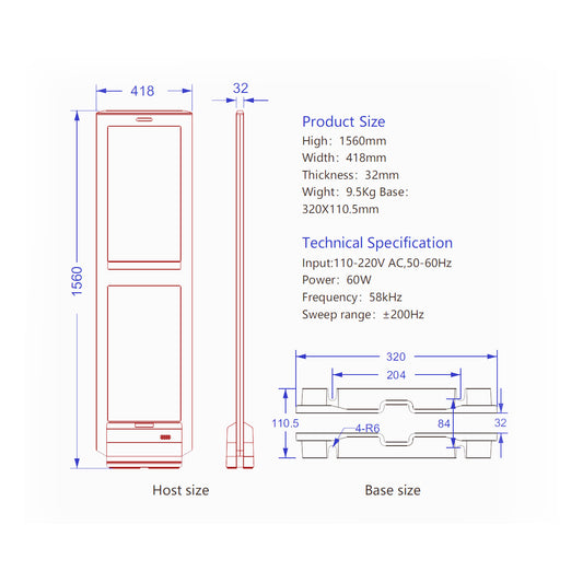 Retail Shop Security Gate, Security Tags Wide Sense Distance Sound Light Alarm, Retail Anti-Theft Security Sensor Theft-Prevention AM EAS System for Supermarket Clothing Stores(副本)
