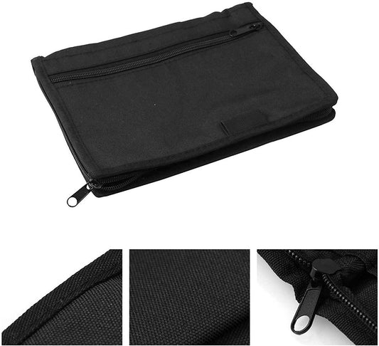 Pacaba Auto Glove Box Organizer, A5 Document Folder Multi-Purpose Soft Zipper Registration Pouch Owner's Manual Wallet Center Console Storage Box Pouch for Cards Auto Accessories Dashboard Folder