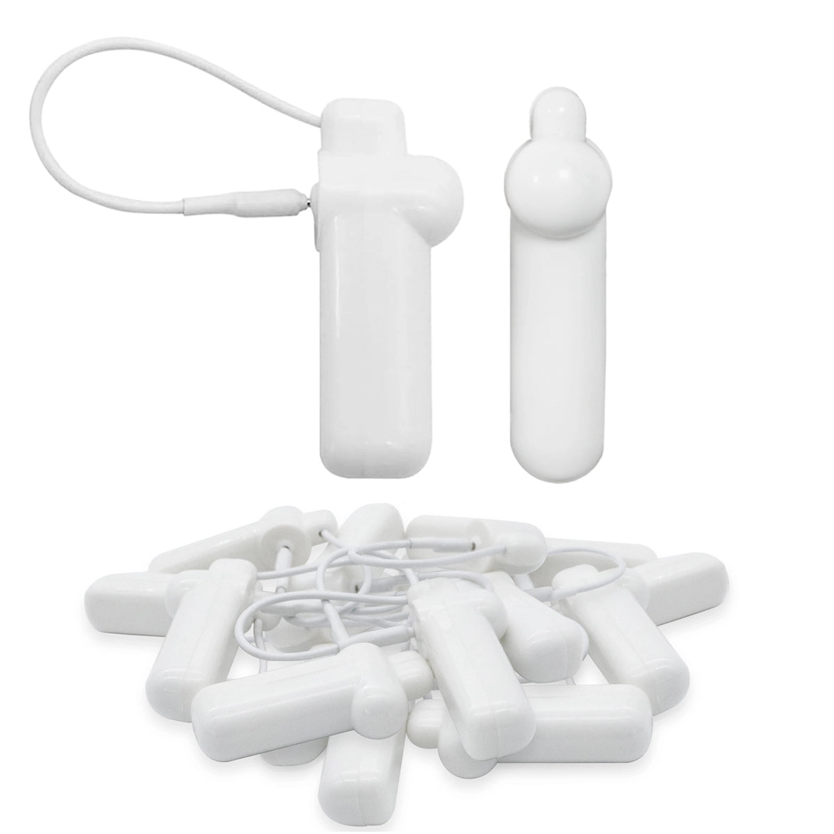 8.2MHz RF Lanyard Security Tags, White, 100 Pack