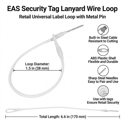 Security Tag Wire Lanyards, 6.7 in, 100 Pack – product view 2