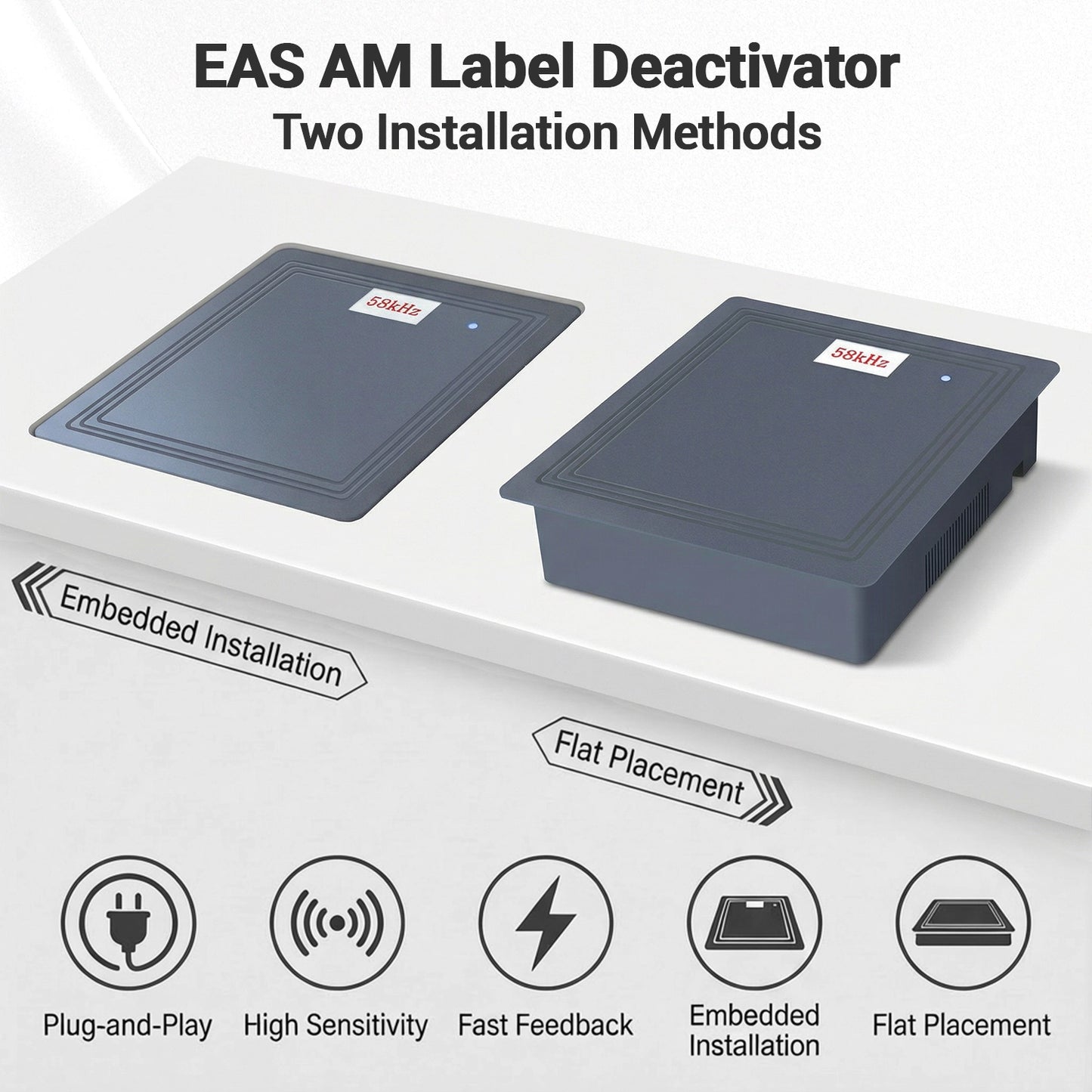 58kHz Soft Label Decoder for EAS Retail Anti-Theft Detection System, Grey