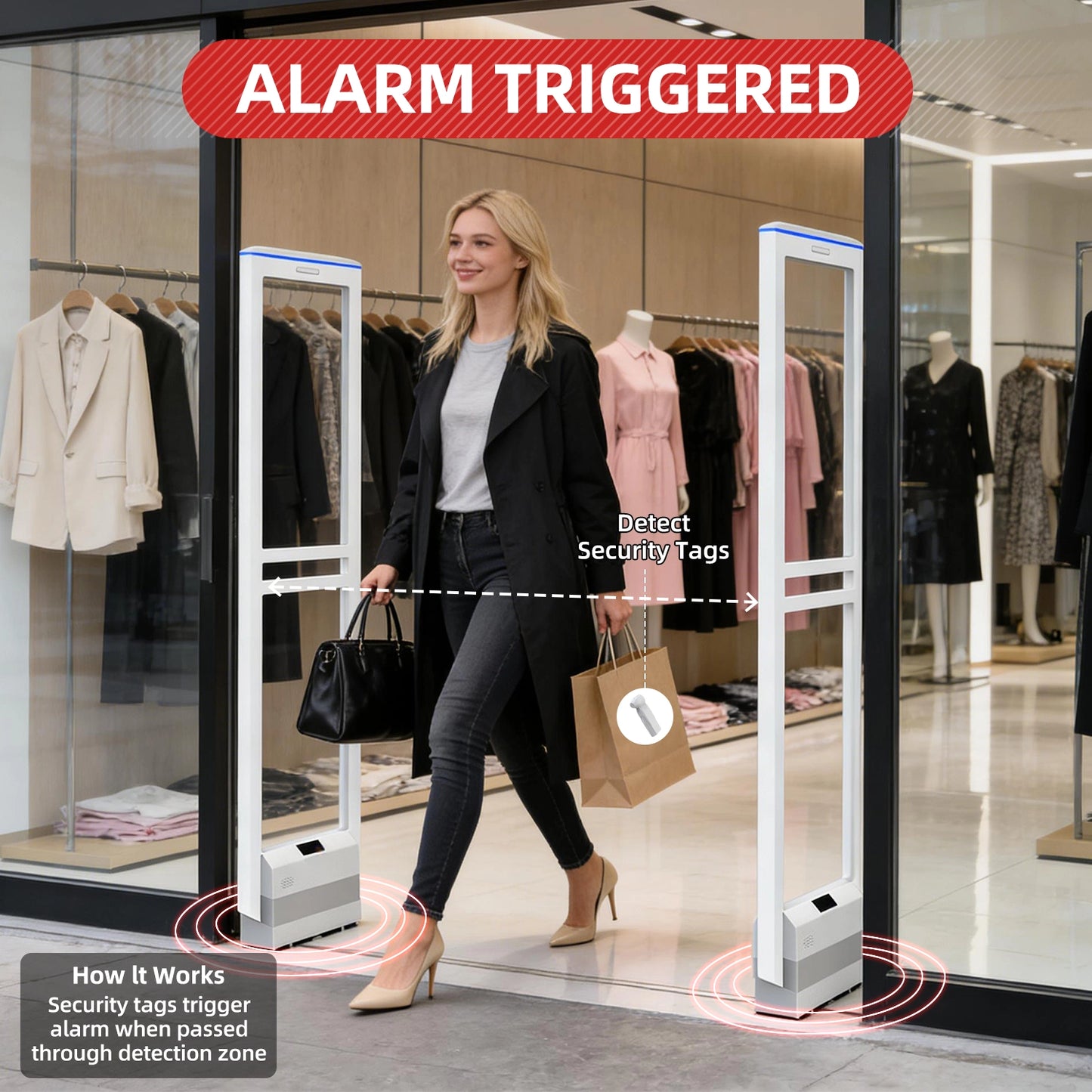 58kHz AM EAS Security Gate System for Retail Stores | PACABA AM-052