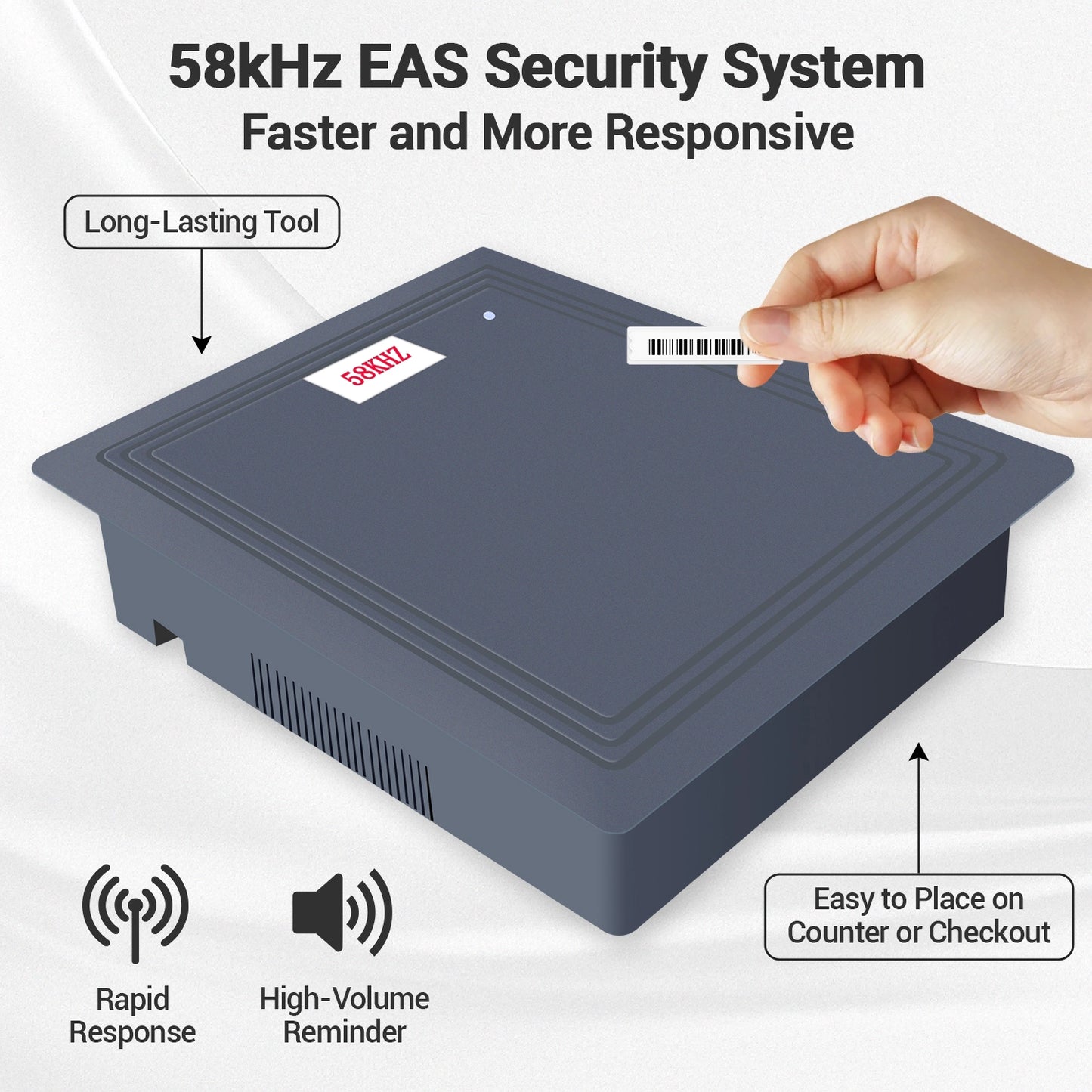 58kHz Soft Label Decoder for EAS Retail Anti-Theft Detection System, Grey