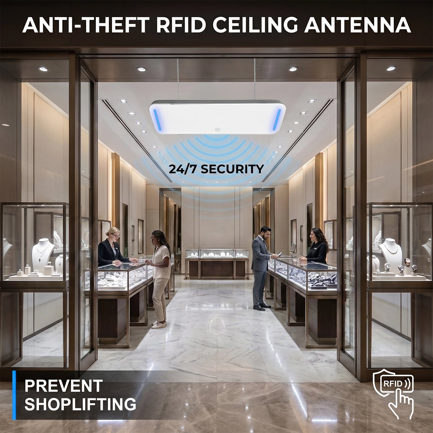 RFID 860~960MHz Alarm Detector for Clothing & Jewelry Shop
