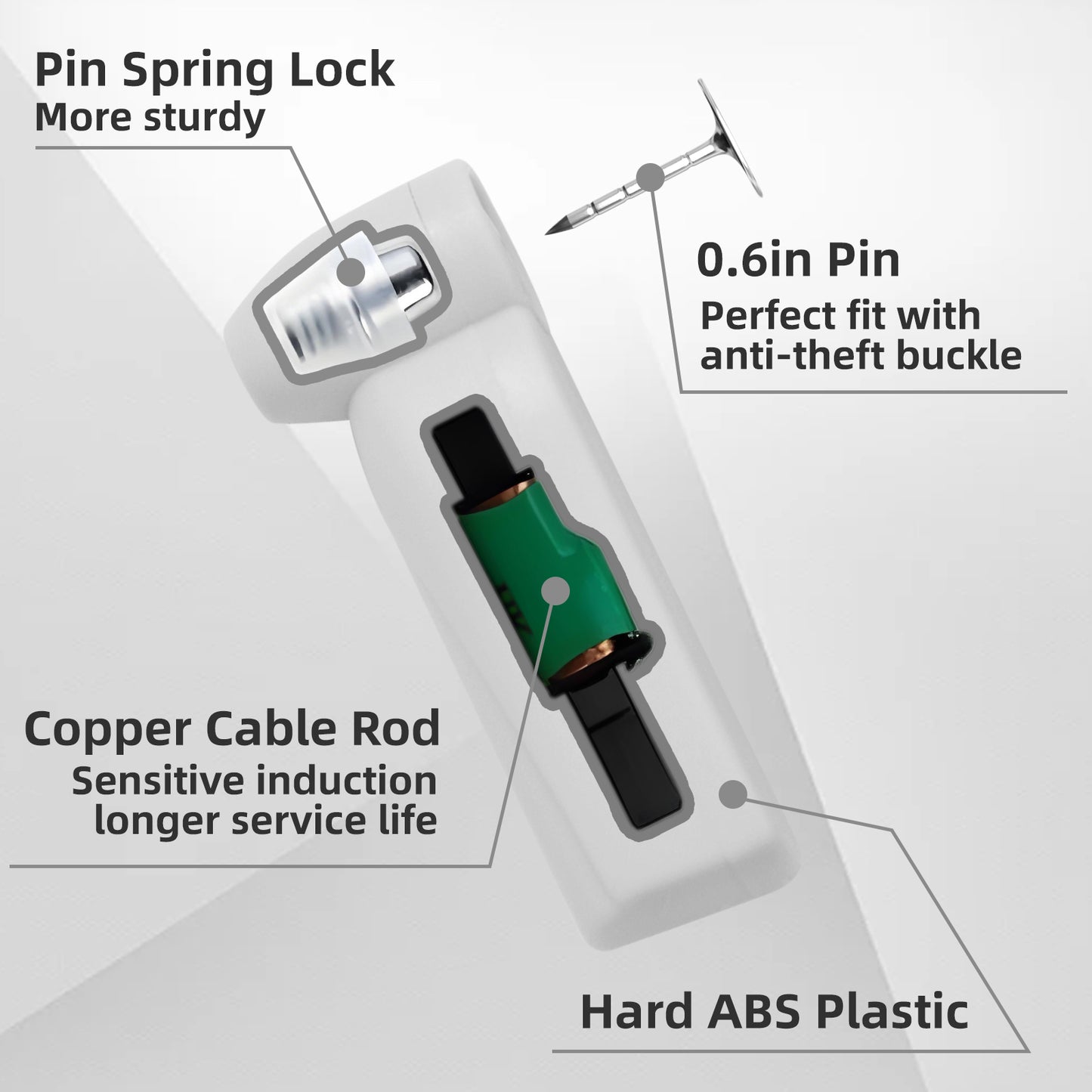 1000pcs Security Tag with Lanyard for 58khz Security System