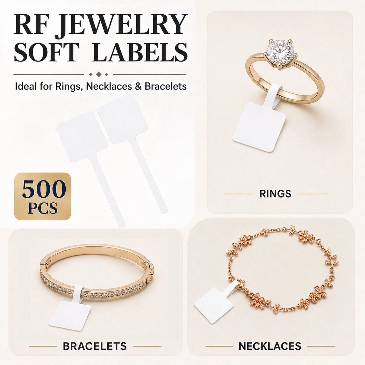 8.2MHz RF Jewelry Security Labels, 500 Pack – product view 3