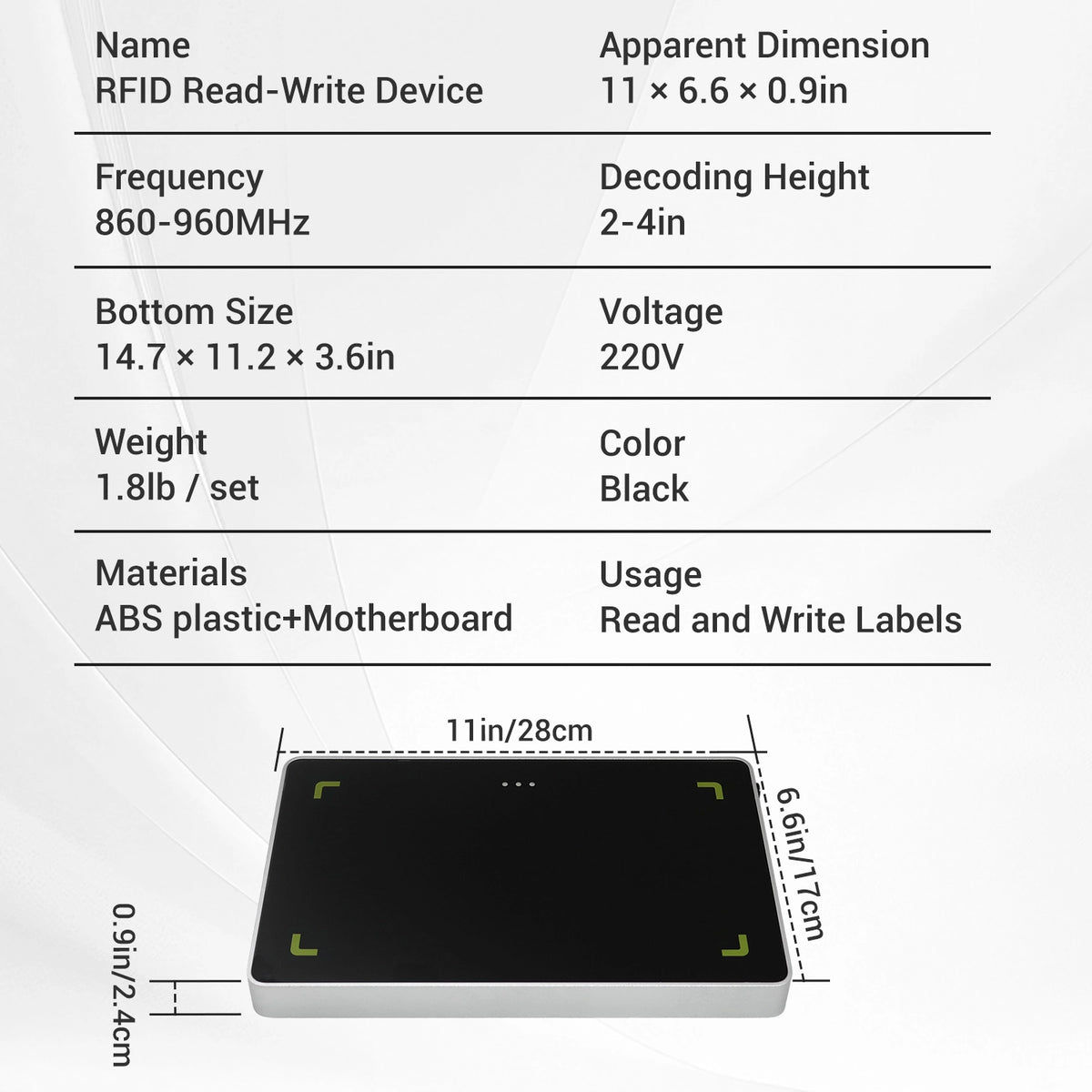 Mini UHF RFID Reader Writer, ISO18000-6C – product view 4