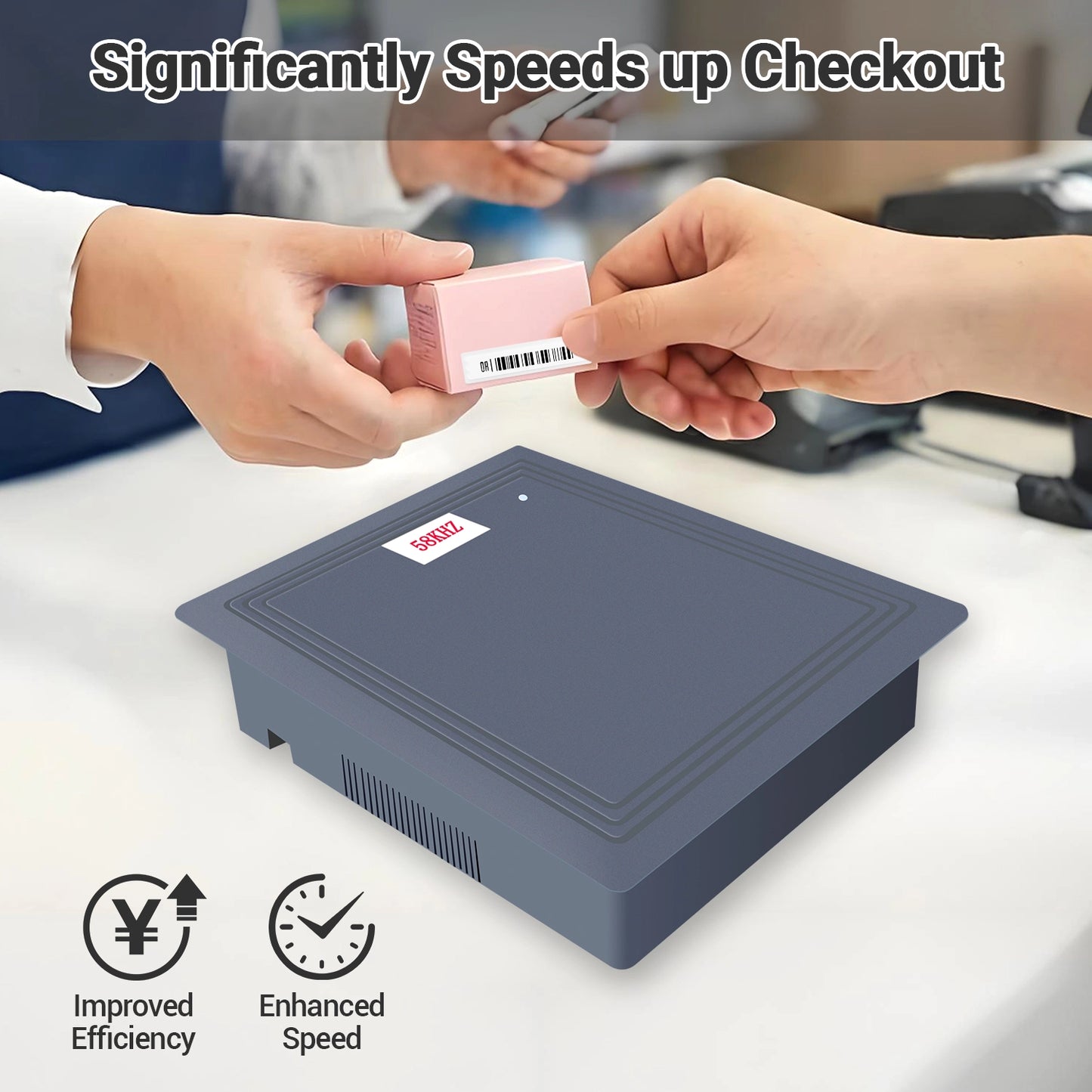 58kHz Soft Label Decoder for EAS Retail Anti-Theft Detection System, Grey