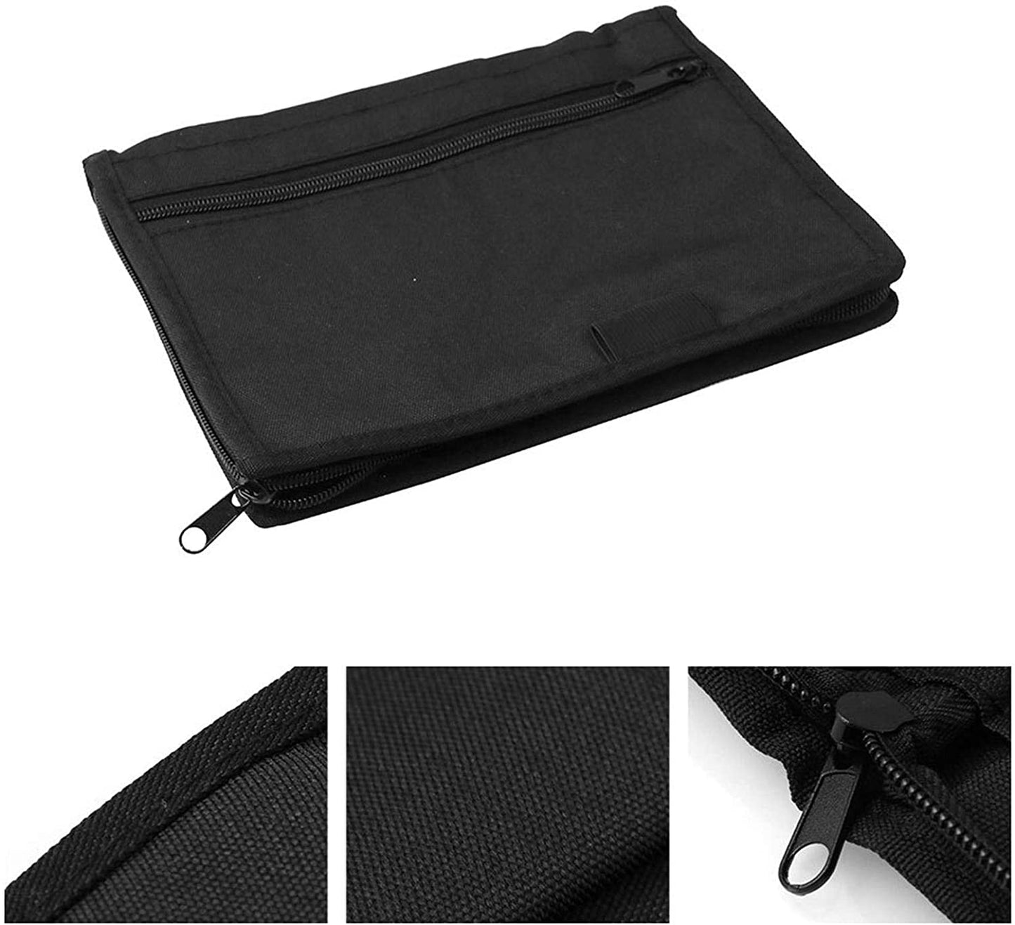 Pacaba Auto Glove Box Organizer, A5 Document Folder Multi-Purpose Soft Zipper Registration Pouch Owner's Manual Wallet Center Console Storage Box Pouch for Cards Auto Accessories Dashboard Folder