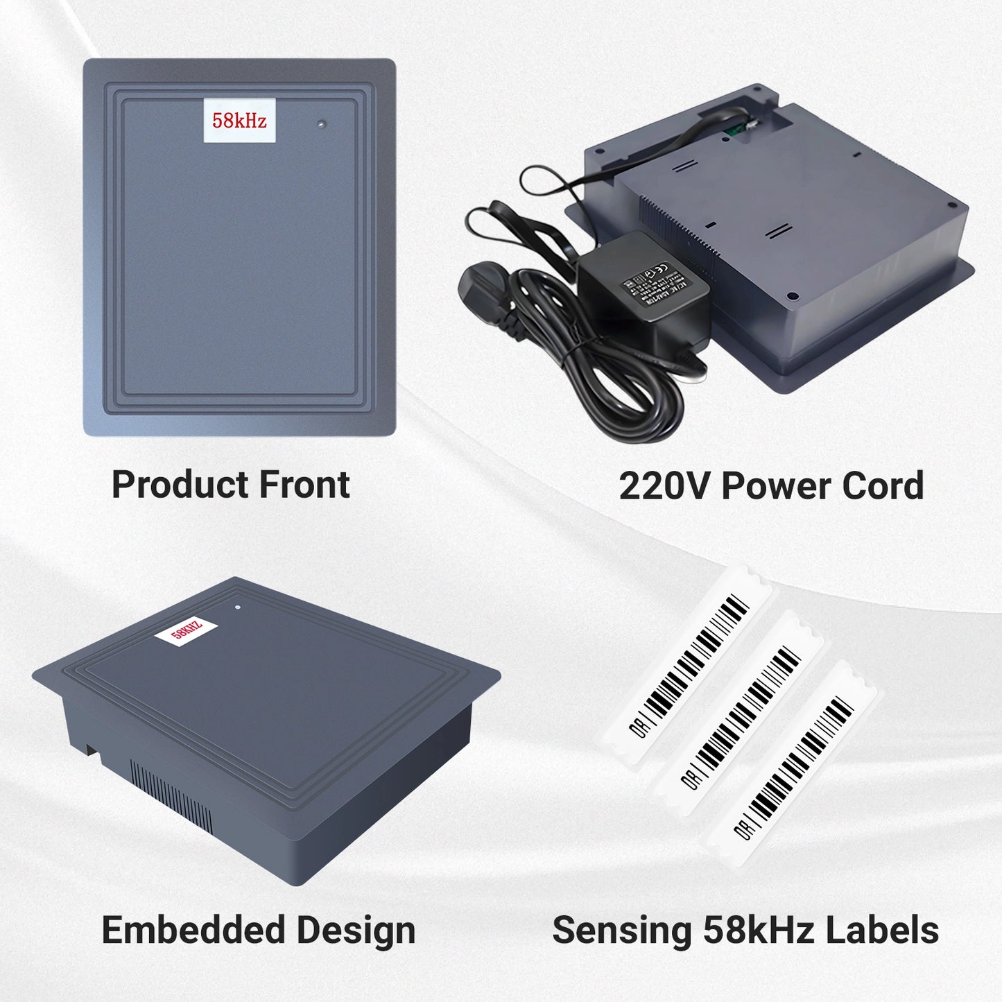 58kHz Soft Label Decoder for EAS Retail Anti-Theft Detection System, Grey