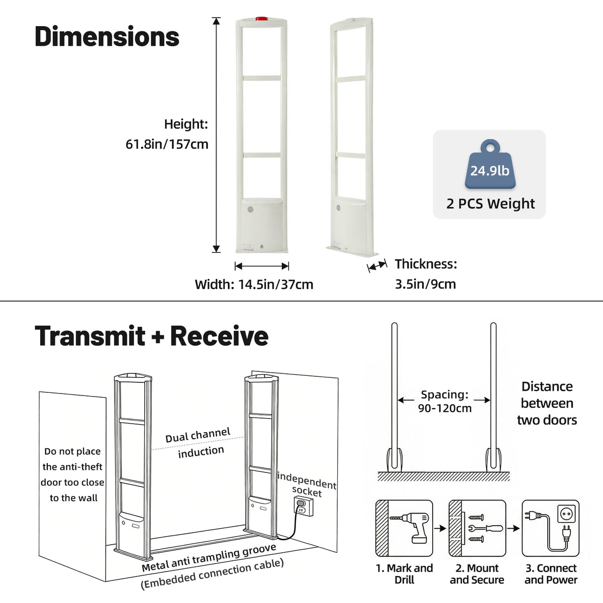 PACABA RF-003 8.2MHz RF EAS Security Gate Kit – product view 7