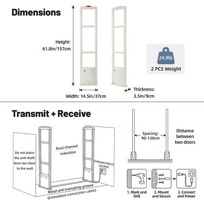 PACABA RF-003 8.2MHz RF EAS Security Gate Kit – product view 7