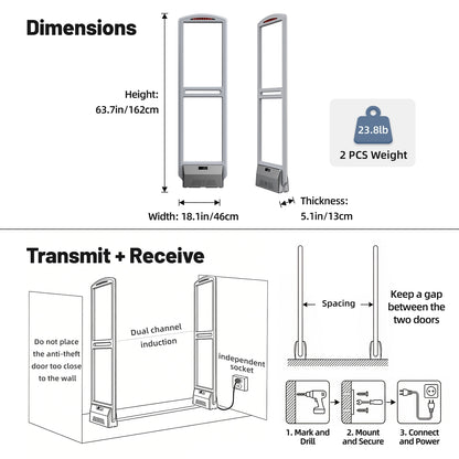 PACABA Retail Security Gate Theft-Prevention AM EAS System for Clothing Stores | AM-055