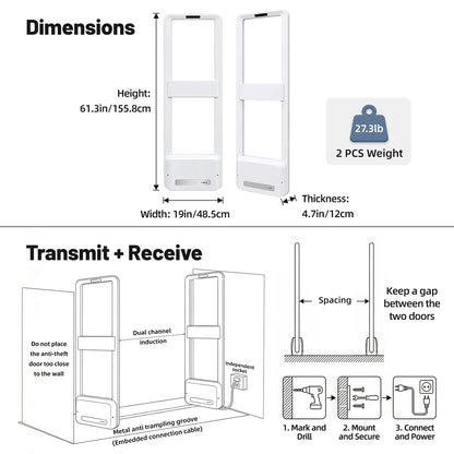 PACABA Retail Security Gate Theft-Prevention AM EAS System for Clothing Stores | AM-088 – product view 7