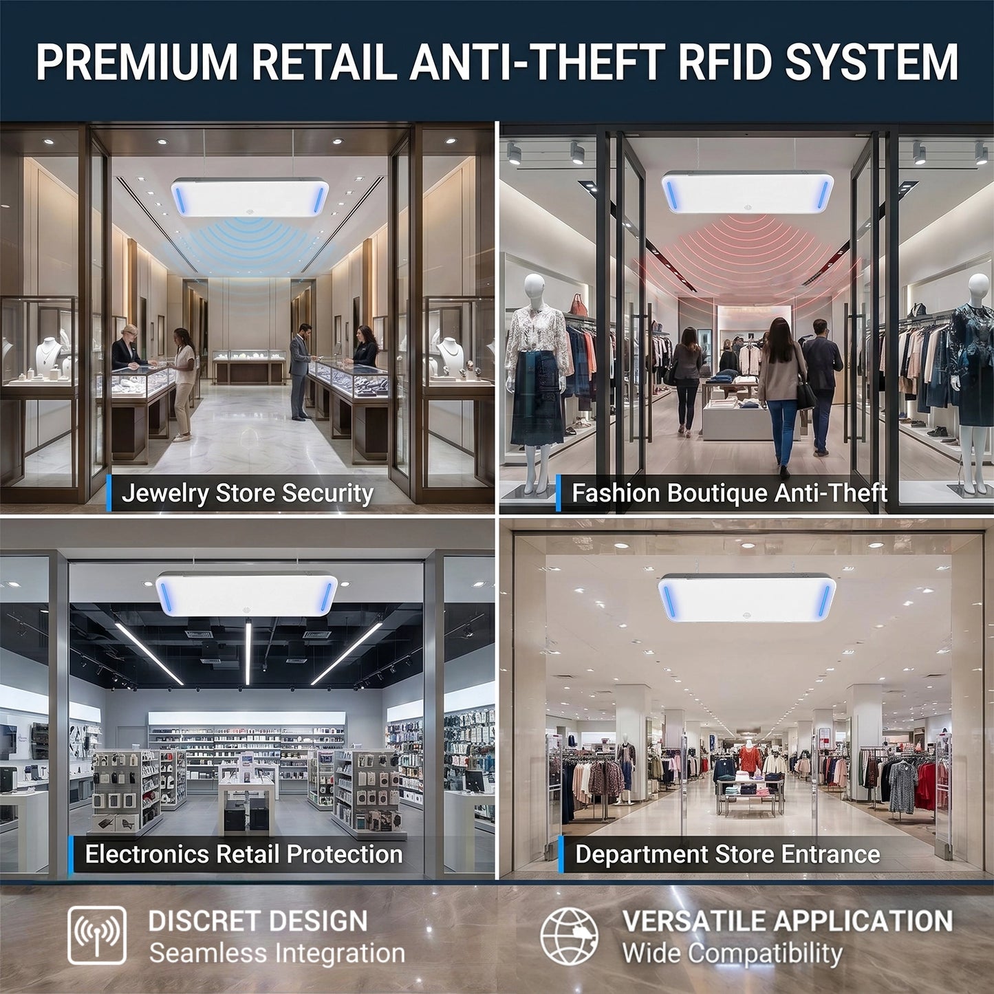 RFID 860~960MHz Alarm Detector for Clothing & Jewelry Shop